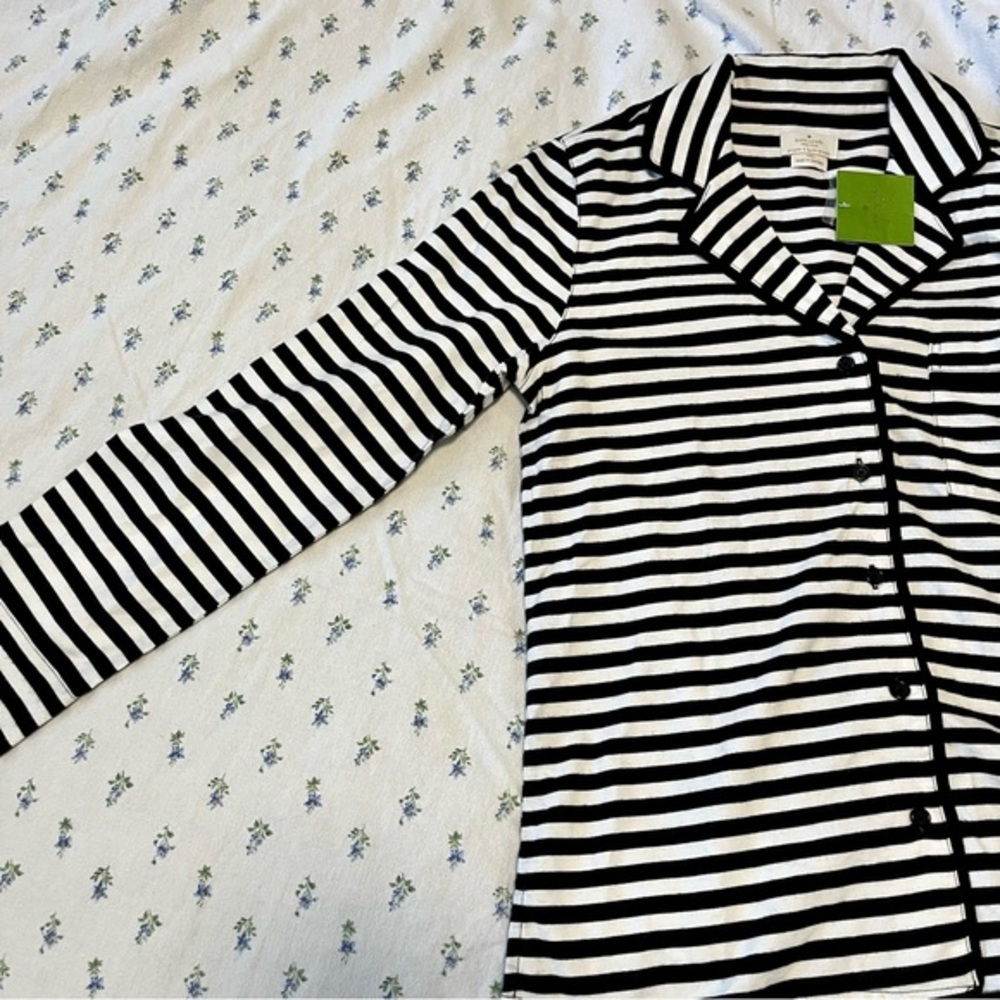 NWT Kate Spade - Striped Pajama Top - Size S - Picture 4 of 7
